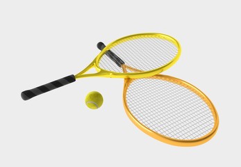 orange and yellow tennis rackets