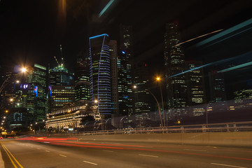 Fototapeta na wymiar View of the Singapore by night - Landscape