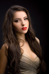 Fototapeta premium Portrait of young beautiful girl. Fashion photo