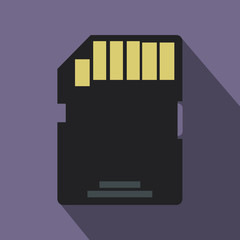 Memory card icon, flat style