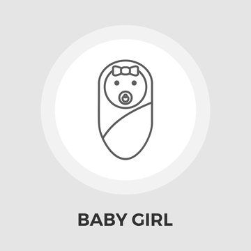 Baby girl Vector Flat Icon