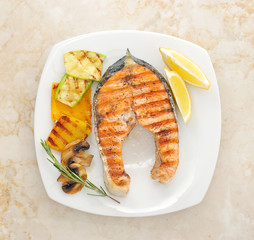 grilled salmon steak