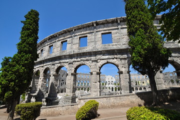 Obraz premium Amphittheater Pula in Istrien Kroatien