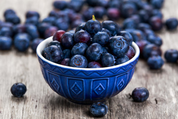 Fresh Blueberry in bowl. concept for healthy eating.