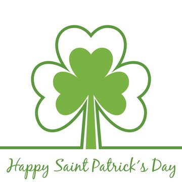 Greetings for Saint Patrick´s Day. Shamrock background