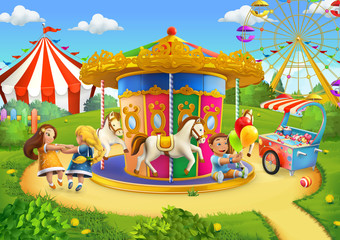 Obraz na płótnie Canvas Park, playground vector background