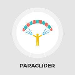 Paraglider icon flat