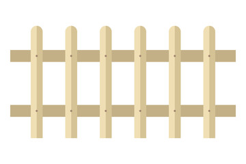 Flat design wooden fence icon isolated on white background.