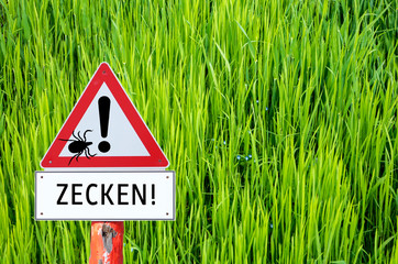 Achtung Zecken Schild