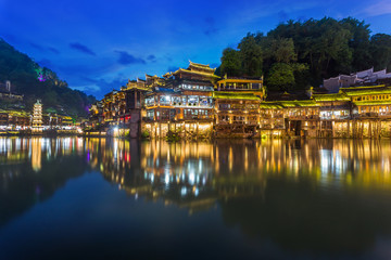 Fototapeta premium Fenghuang Ancient Town. Located in Fenghuang County. Southwest o