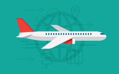 flying airplane sign. vector illustration