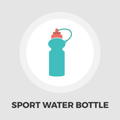 Sports water bottle icon flat