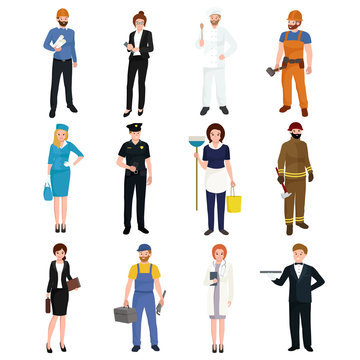 People different profession. Man and woman vector illustration set