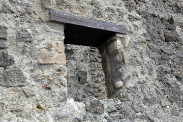 The ruins of the ancient Italian city of Pompeii, destroyed by the eruption of Vesuvius. Province of Naples