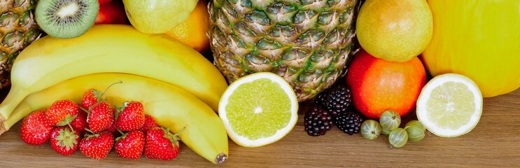 Regionales Obst mit heimischen Obst dekoriert, Banner