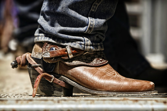 black cowboy boots with spurs