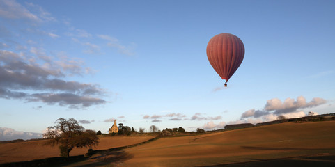 Fototapeta na wymiar Hot Air Balloon - North Yorkshire Countryside - England