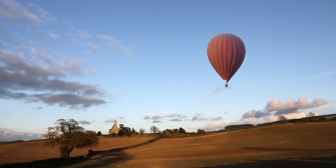 Fototapeta premium Hot Air Balloon - North Yorkshire Countryside - England
