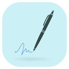Vector illustration of a Signature internet icon.
web writing internet icon.