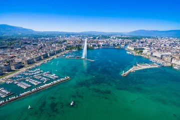 Foto op Plexiglas Aerial view of  Geneva city in Switzerland © Samuel B.