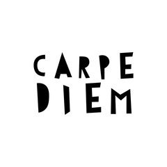 Carpe diem hand lettering.