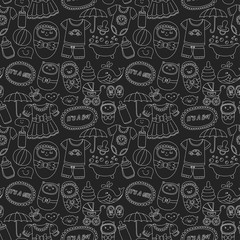 Baby icons Hand drawn doodle vector set