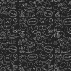 Baby icons Hand drawn doodle vector set