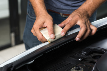 Paint protection film series : Installing paint protection film on white car