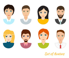Vector set of office team icons