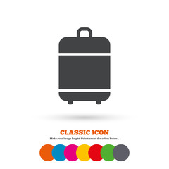 Travel luggage bag icon. Baggage symbol.
