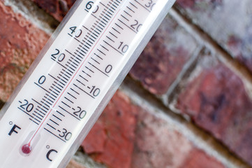 Thermometor measuring hot summer weather
