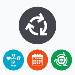 Recycling sign icon. Reuse or reduce symbol.