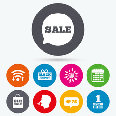 Sale speech bubble icon. Black friday symbol