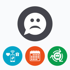 Fototapeta premium Sad face sign icon. Sadness symbol.