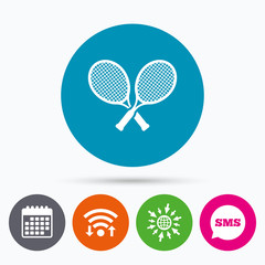 Tennis rackets sign icon. Sport symbol.