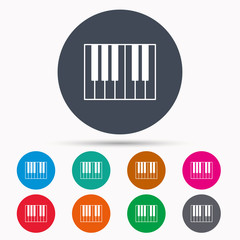 Obraz premium Piano icon. Royal musical instrument sign.