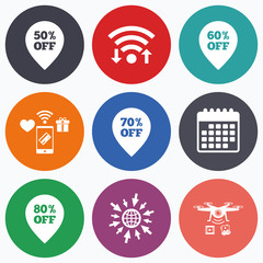 Sale pointer tag icons. Discount symbols.