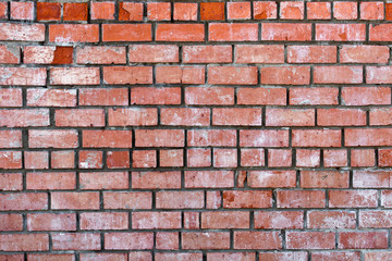 texture of an old red brick wall