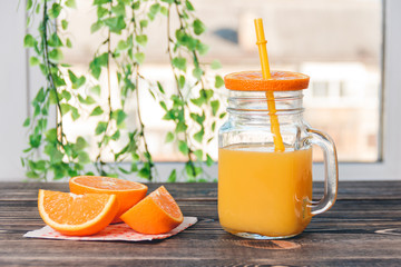Orange, Lobule, Juice. Healthy Lifestyle Concept
