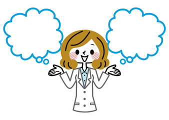 白衣の女性　吹き出し