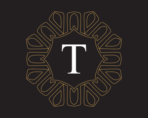 T Monogram Vintage Classic Letter Logo for Luxury  Business