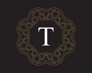 T Monogram Vintage Classic Letter Logo for Luxury  Business