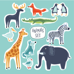 llustrations of cartoon funny cute animals