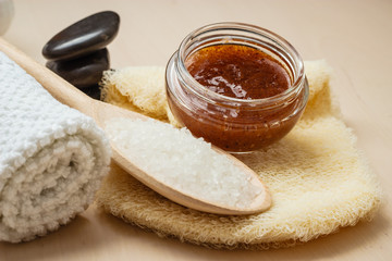 Set for care of skin body, bath accessories