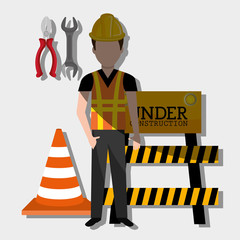 Fototapeta premium construction worker design 