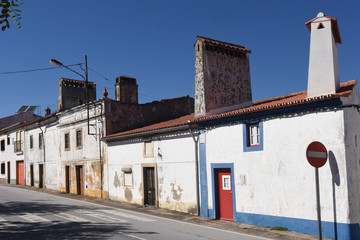 Typical house with fireplace in the village of Alpalhao, Alentejo region,