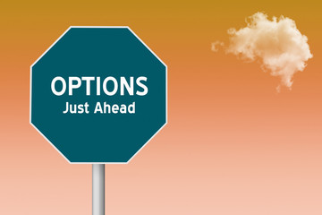 Options Just Ahead Sign