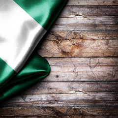 Flag of Nigeria on wooden boards