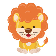 Cute lion vector illustration 
