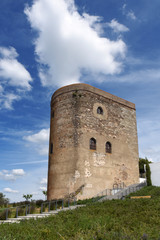 Tower of the castle of the village of Redondo, Alentejo region, Portugal
